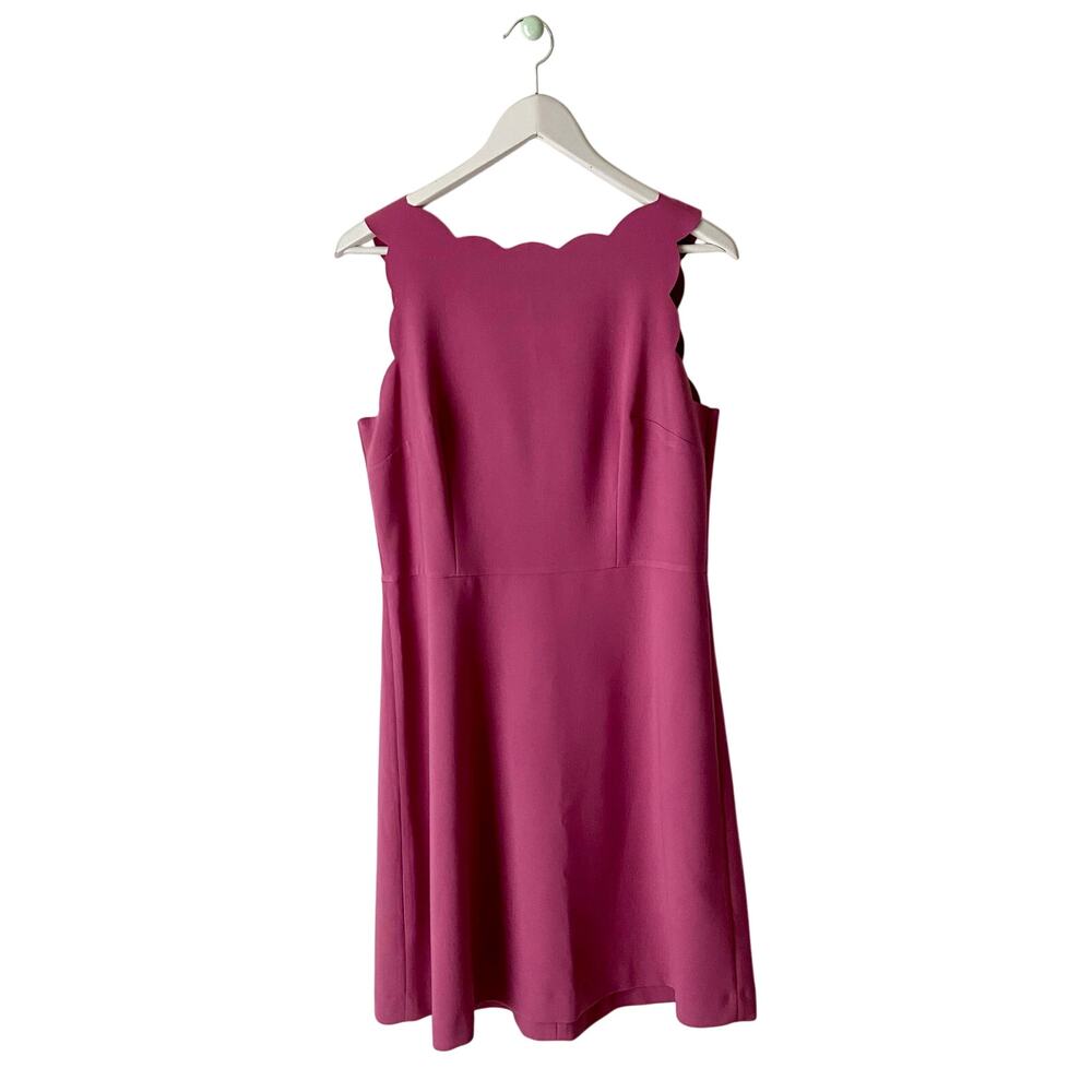 Loft Scalloped Tank Top Dress In Fuchsia Size 10